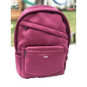 Zuda Top Zip Scuba Backpack Heather Black Berry